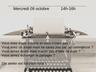 Atelier d'écriture octobre